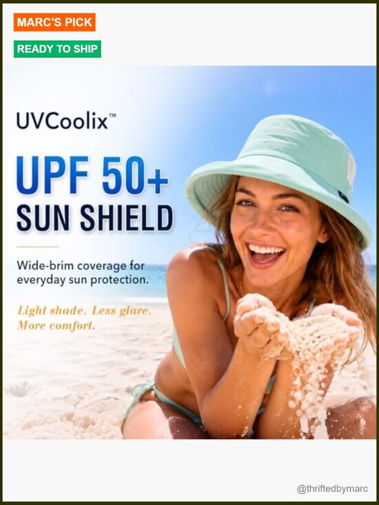 Wide Brim Bucket Sun Hat with Ponytail Hole UPF 50+ main image 4